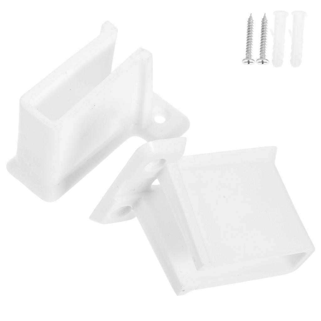 2Pcs Curtain Rod Holders for Wall Sturdy Plastic Brackets Mountable Closet Shelf and Wire Shelves Support End Bracket Hardware