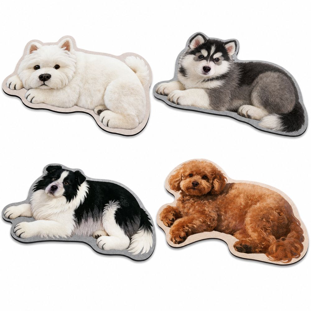 Pet Theme Rug Dog Shaped Rug Special-shaped Animal Floor Mat Cute Puppy Print Rug Bedroom Decor