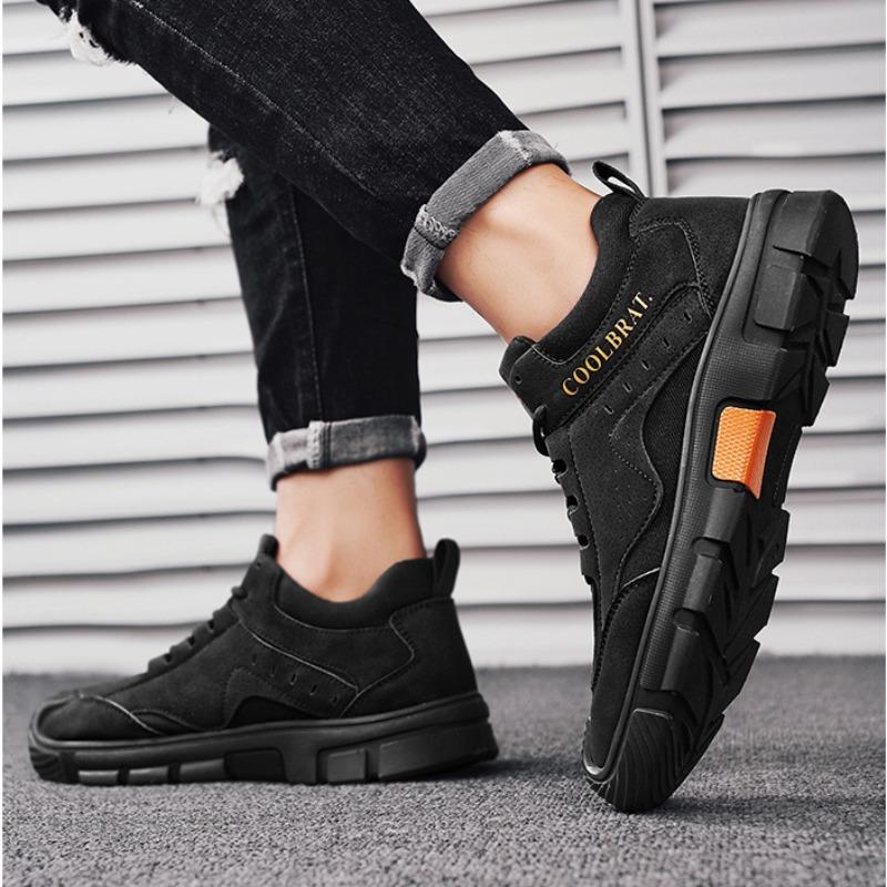 Модная мужская обувь 2024 осень рабочая обувь противоскользящая легкая устойчивая к запаху износостойкая удобная на шнуровке рабочая обувь для улицы