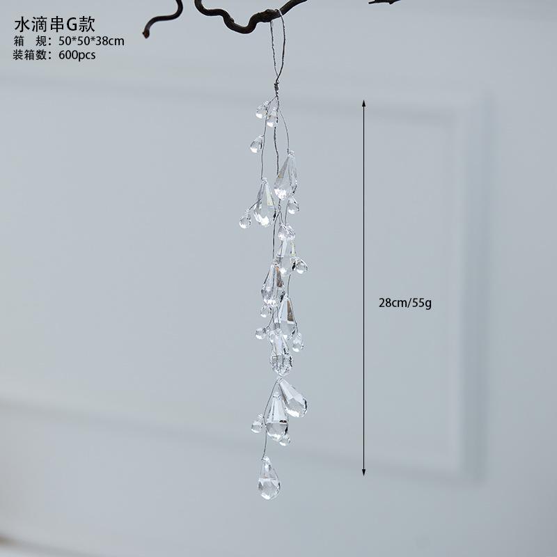 Transparent Christmas Hanging Pendants Acrylic Snow Beads Star Christmas Tree Drop Ornaments Christmas Party Decorations
