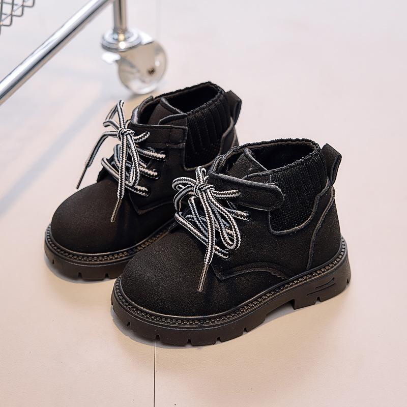 New autumn children's Martin boots, fashionable and versatile, simple yellow boots for boys and girls, leather short boots