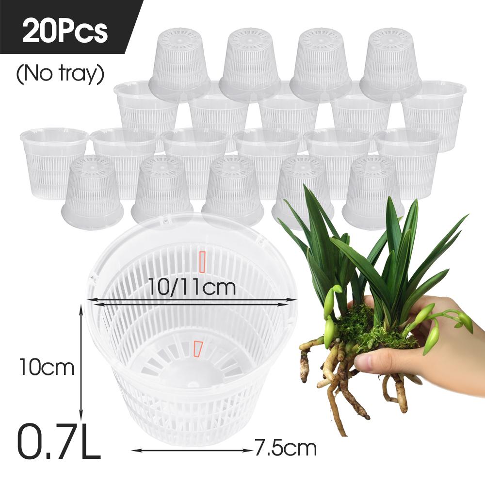 5-20 шт прозрачных пластиковых горшков для орхидей с отверстиями, дышащие, прорезные, для украшения дома, садовые цветочные корзины для помещений и улицы