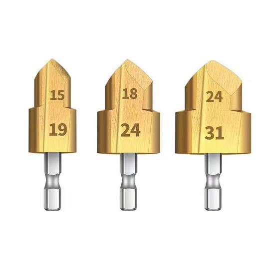 1/3Pcs Heavy-Duty Pipe Reaming Drill Bits Rustproof Corrosion Resistant Easy Installation Versatile Compatibility Reamer