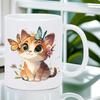 Cute Cartoon Cat Ceramic Mug with Butterfly and Floral Crown Design - Perfect Gift for Cat Lovers and Coffee Enthusiasts