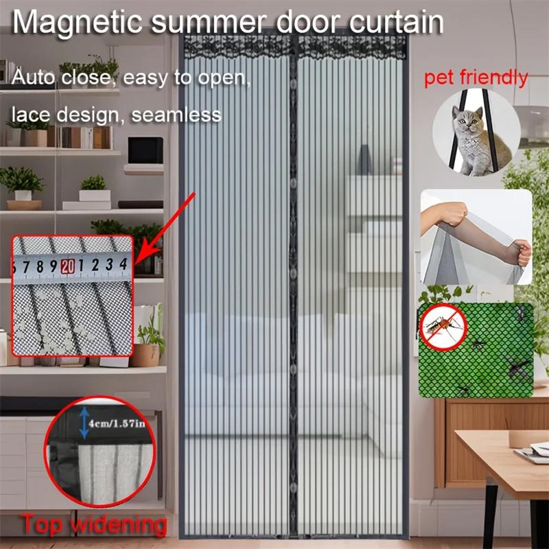 Магнитная дверная сетка москитная сетка черная муха насекомое невидимая самоклеящаяся для кухни в помещении гостиной