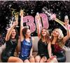 Pink Glitter Talk Thirty to Me Birthday Backdrop Banner for Her Women 7x5ft