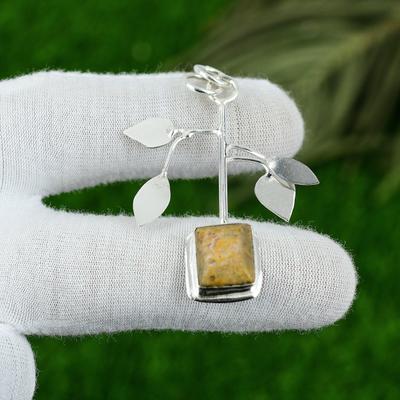 Подвеска из натурального камня яшмы пикассо, ювелирное изделие из серебра 925 пробы для женщин