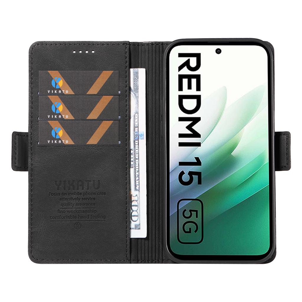 For Xiaomi Redmi 15 5G (Global) (169mm) Leather Case Skin-touch Feeling Wallet Phone Cover