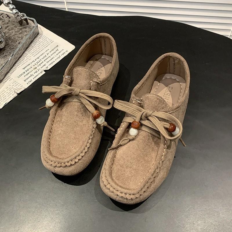 Модные Роскошные Бренды Винтажные Женские Лоферы 2025 Новый Стиль Круглый Носок Низкий Верх Толстая Подошва Повседневные Одинарные Туфли Кожаная Маленькая Обувь