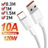 Universal 120W 10A USB Type C Cable Super Fast Charging Cable For  P40 P30 Honor Data Cord For Xiaomi Redmi 0.3/1M/1.5M/2M