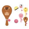 4Pcs Retro Paddle Ball Game Portable Wooden Target Ball Wooden Paddles with Ball  Active Play