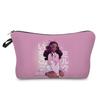 Women Black girl Print Cosmetic Bag Toiletries Organize Travel Storage Case 6397