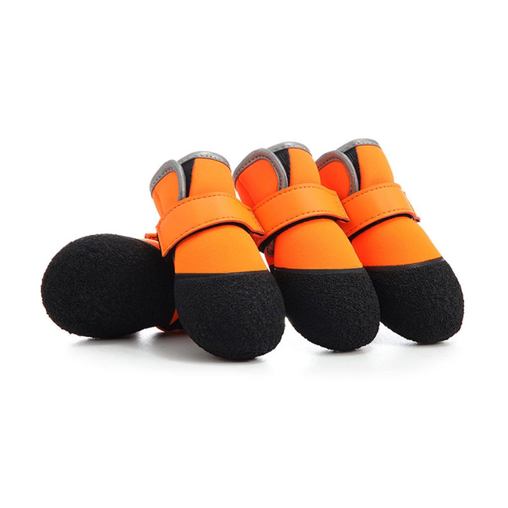 4pcs Nonslip Dog Boot Reflective Puppies Shoes Soft Soles Dog Paw Protectors for Daily Walks and Runs