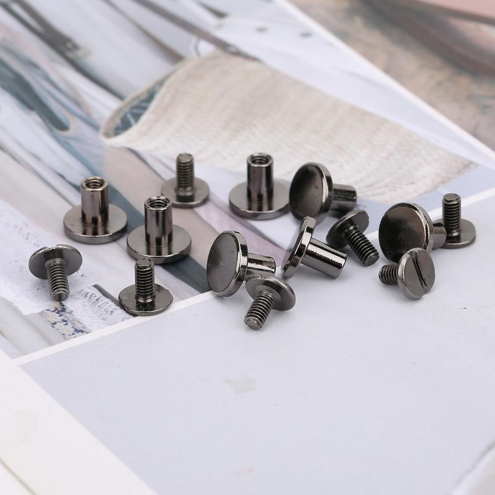 50 Set 8mm Pure Copper Flat Hd Rivets Lther Strap Screws Kit for Notebook Binding