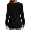 Women's Shirt Round Neck Casual  Fashion Solid Color Long Sleeve
