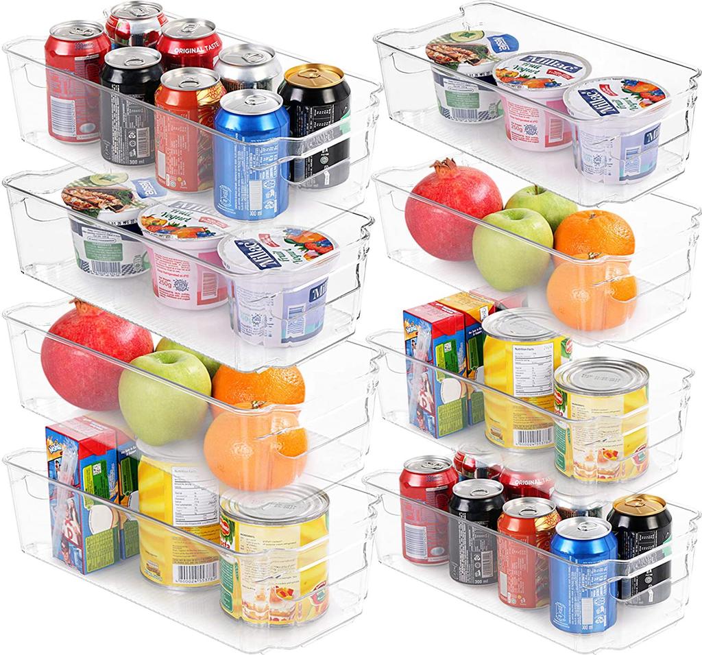 Storage Basket Storage Fridge Bins - Refrigerator Organizer Bins for Fridge Freezer Pantry And Kitchen Set Stackable