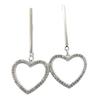 [P7385] - 'Love' Designer Earrings In Silver White - 40x16 Mm