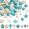 20/40/80 шт. бирюзовых бусин, разделительные бусины в виде морских животных, россыпные бусины в виде черепов, бусины в виде морских звезд, бусины в виде черепах, крестообразные бусины для браслетов, изготовление украшений своими руками
