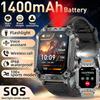 НОВЫЕ Умные часы 1400 мАч Мужские Большая батарея 2,01-дюймовый HD-дисплей Звонки Ответ Голосовой AI Наручные часы для спорта Фонарик SOS