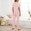 Women's Pajamas Set Spring Autumn Short Sleeve Trousers Sleepwear Casual Flower Print Pajamas Woman Home Clothes Pyjama Suit