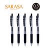 Zebra Sarasa Clip Gel Pens, 0.5mm, Black, 5-Pack - Smooth Writing