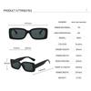1/2PACK Black Square Sunglasses Men Retro Small Rectangle Sun Glasses UV400 Protection Driving Fishing