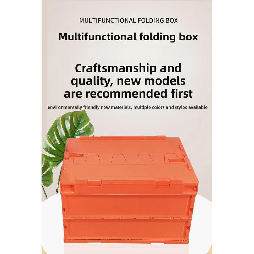 Car-mounted Foldable Storage Box, Camping Flip-top Side-opening Storage Box, Industrial-style Large Plastic Organizer Box