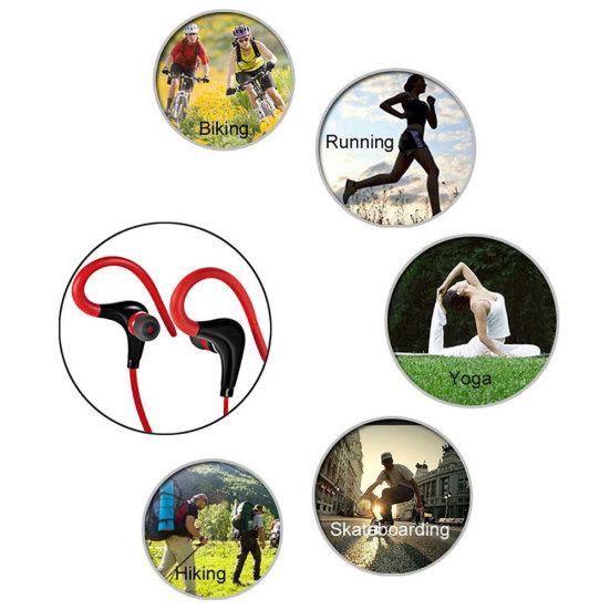 Sport Running Jogging Earphone Earhook Stereo Headphone with Mic for Cell Phone