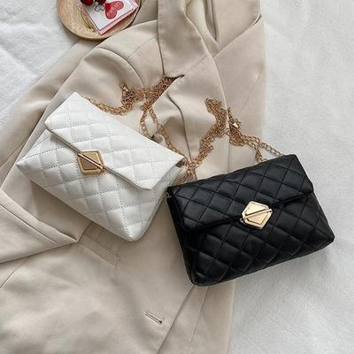 Женская мини-сумка через плечо с цепочкой, женская сумка из ПВХ с желе, жемчужная косая ромбовидная маленькая квадратная сумка