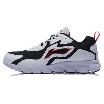 Li Ning Удобные Сетчатые, Синтетическая Кожа Нескользящие Низкие Повседневные Беговые Кроссовки Мужские Белый Черный ARHP275-5