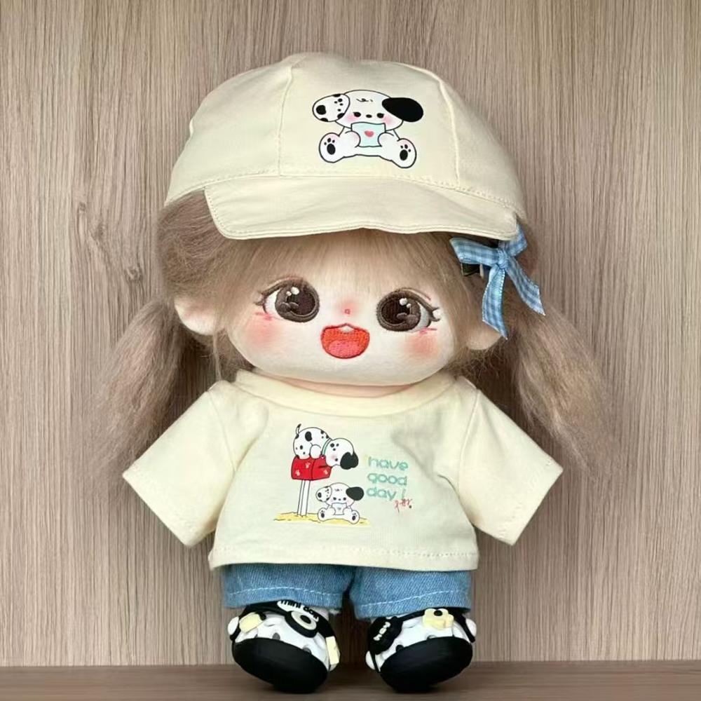 1 set T-shirt 20cm Cotton Doll Clothes Cartoon Dog Plush Doll Clothes  Doll Accessories