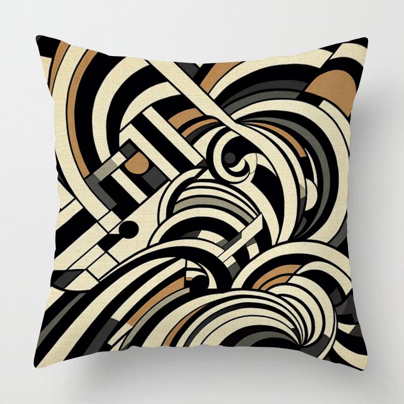 Home Decor Abstract Geometric Pattern Digital Print Pillowcase Pattern Cushion Cover Suitable for Sofa Bedroom Car Pillow Cover