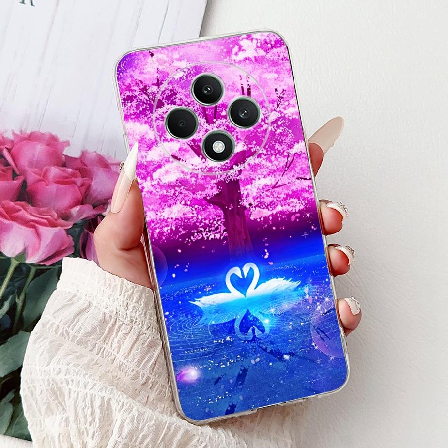 Чехол для Oppo Reno 12F 5G Reno12 FS CPH2637 Цветы Расписная Крышка Мягкий Силиконовый Чехол Для Oppo Reno12 F 4G Reno12F Корпус