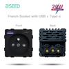 BSEED Glass Socket Frames 1/2/3Gang Mechanical Button Switches French Socket TV ST RJ45 CAT5 Type-c USB Sockets DIY Insert Parts