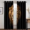 Cougar Wild Lion Tiger Wolf Animal Print Window Curtains for Kids Room Luxury Bedroom Hotel Home Decor Window Balcony Drapes