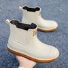 Fashion Couple Short Rain Shoes PVC Waterproof Men's Shoes Women's Solid Color Water Shoes Outdoor Wear-resistant Rain Boots