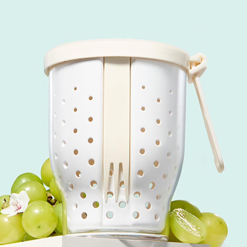 Double Layer Oatmeal Storage Jars Sealed Anti-Slip Salad Cup With Spoons Lids Portable Fruit Preservation Cup Breakfast