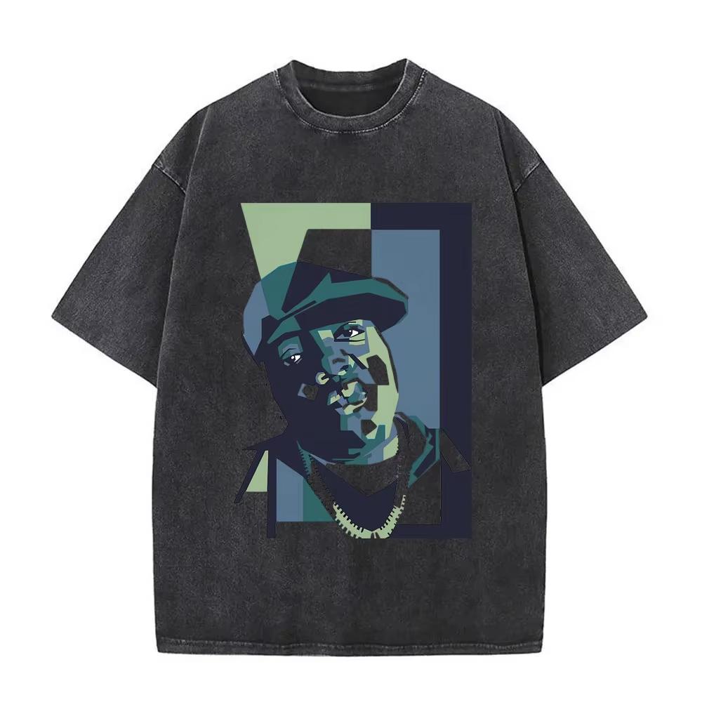 Стирка Винтаж The Notorious Big Мировой Тур Футболка Принт Бигги Смоллс Мужские Женские Хип-Хоп Футболки