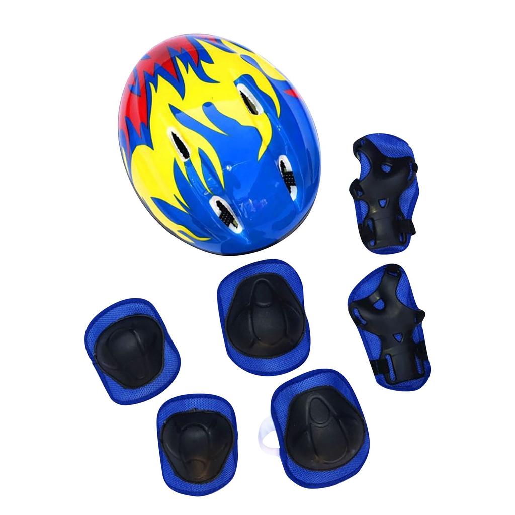 7 шт./компл., детский шлем, дышащий противоударный наколенник, локоть, накладки на запястья, шлем для начинающих