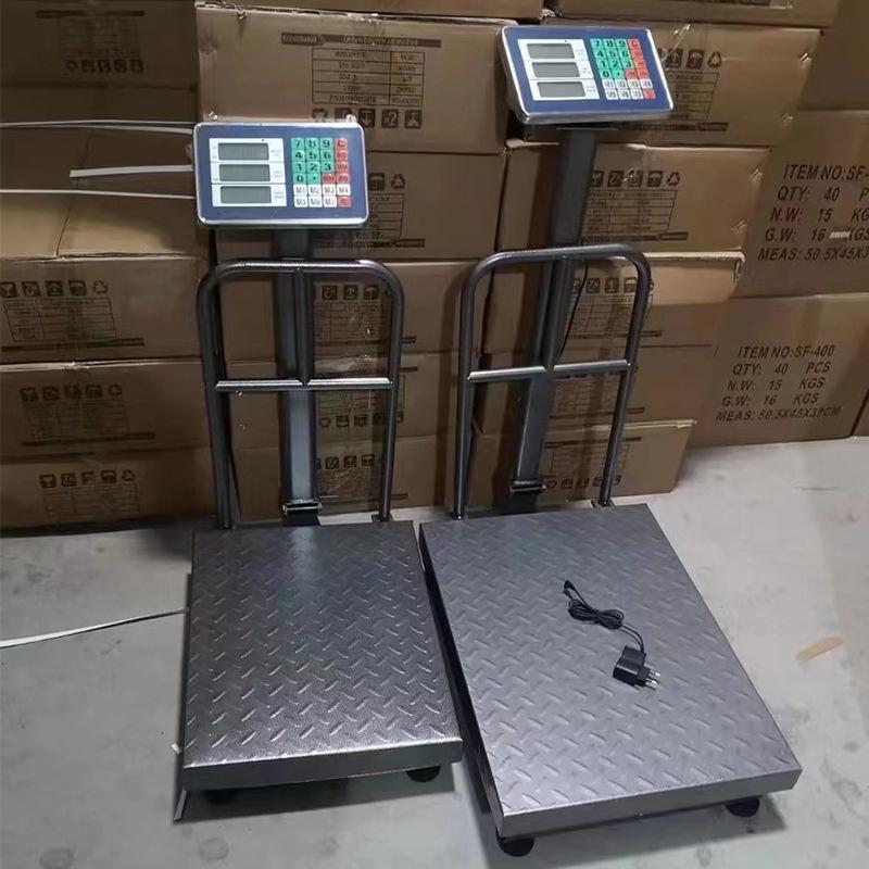 English Bench Electronic Price-Computing Scale with Railing, 150kg/300kg/500kg Capacity, Precision Platform.