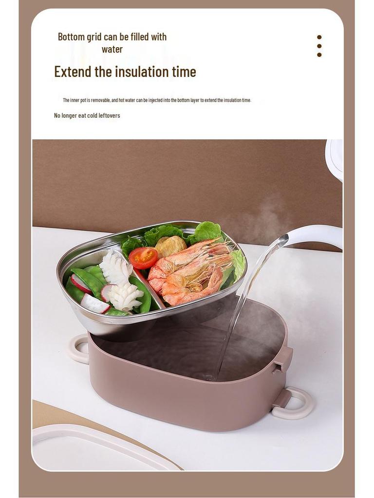 Stainless Steel Insulated Bento Lunch Box for Office & Students, Microwave-Safe Portable Meal Container.