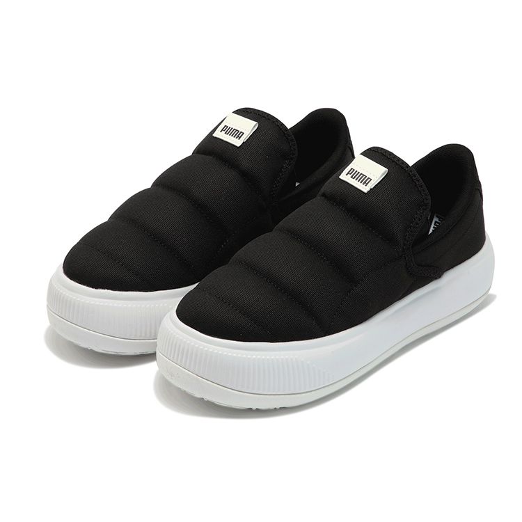 Puma Suede Mayu Slip-On Canvas Black White Women Sneakers 385595-01