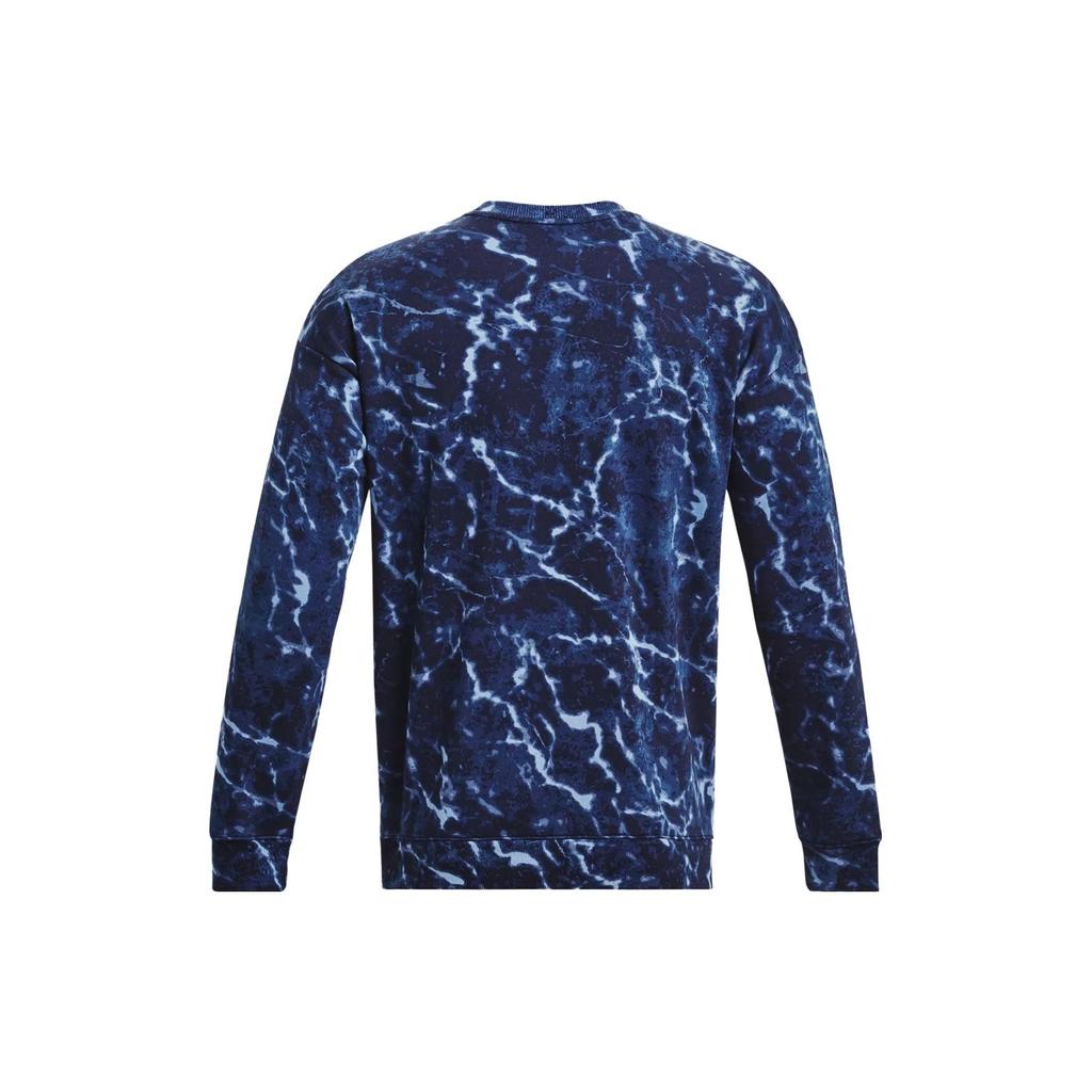 Under Armour Свитшот Project Rock Rival с принтом из флиса Crew, мужские свитшоты Midnight-Deep-Blue 1380119-410