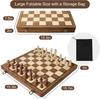 Магнитный деревянный шахматный набор с 2 дополнительными ферзями, 15-дюймовая складная дорожная шахматная доска, ячейки для хранения, для взрослых и детей от 6 лет, DUR-001