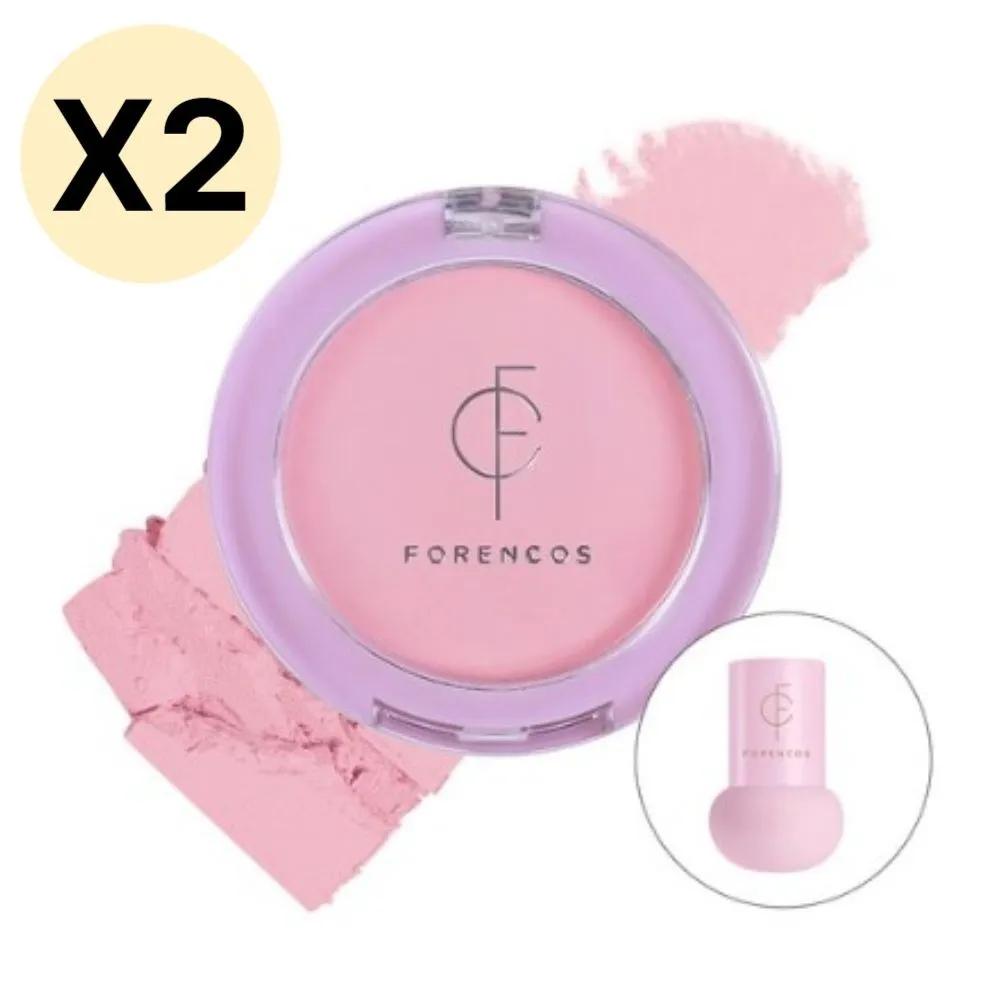 Forencos Pure Blusher Soft Matte 09 Teemid x2 + Puff SET