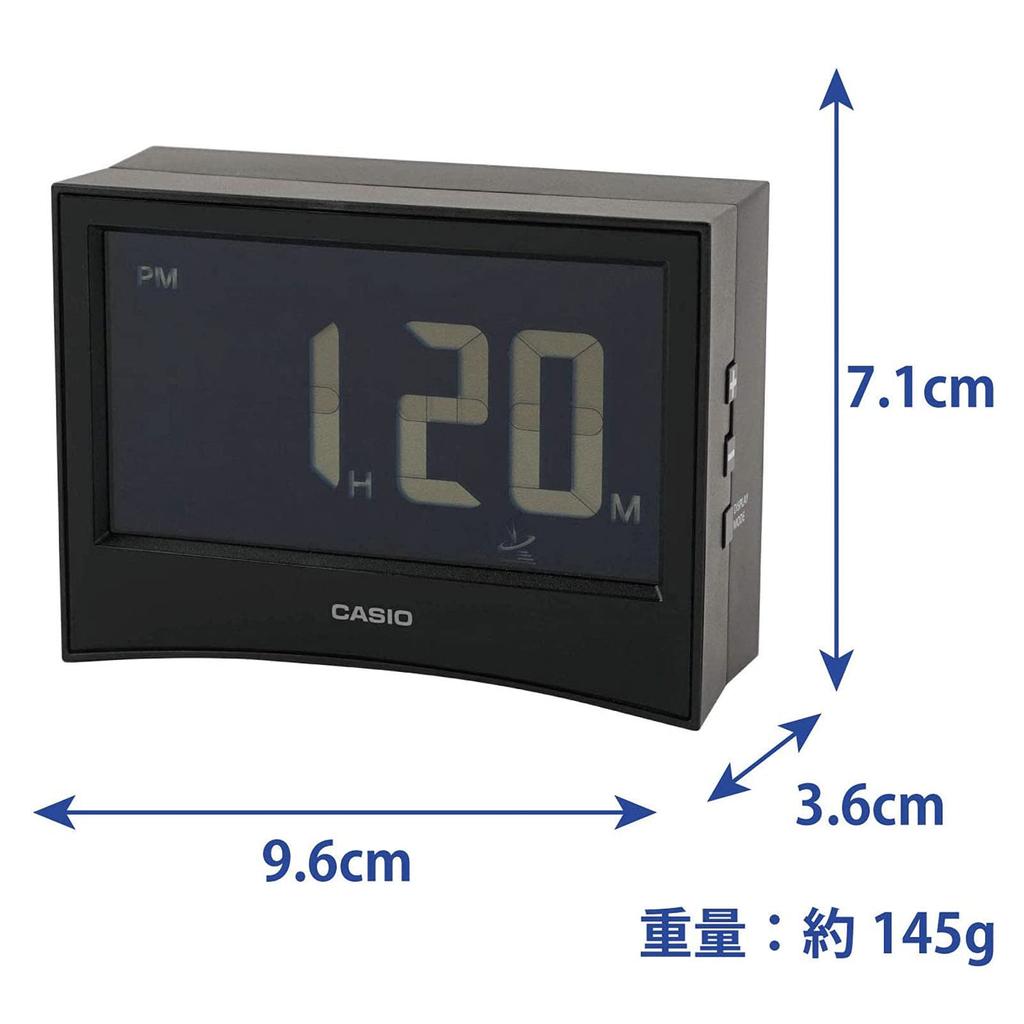 CASIO Будильник Радио Черный Цифровой Инвертированный ЖК-дисплей Температура Влажность Календарь Дисплей Таймер Включен xx DQD-S01J-1JF 7.1 9.6 3.6 см