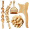 5Pcs Wood Therapy Massage Tools Body Sculpting Tools Set Lymphatic Drainage Anti-Cellulite Massager for Body Muscle Release