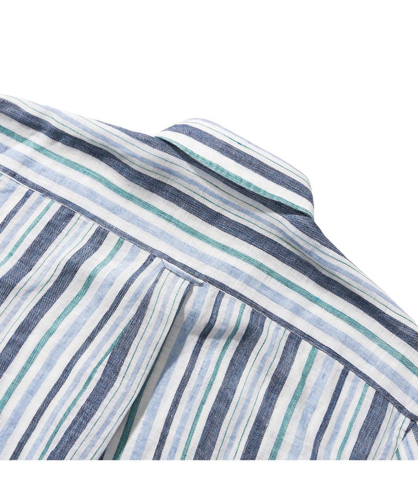 PRODESHIRT Мальтийская полосатая льняная рубашка (синий)