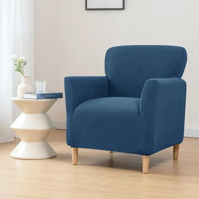 Polar Fleece Tub Club Chair Cover Spandex Armchair Slipcovers for Living Room Elastic Single Sofa Covers Home Bar Counter Hotel