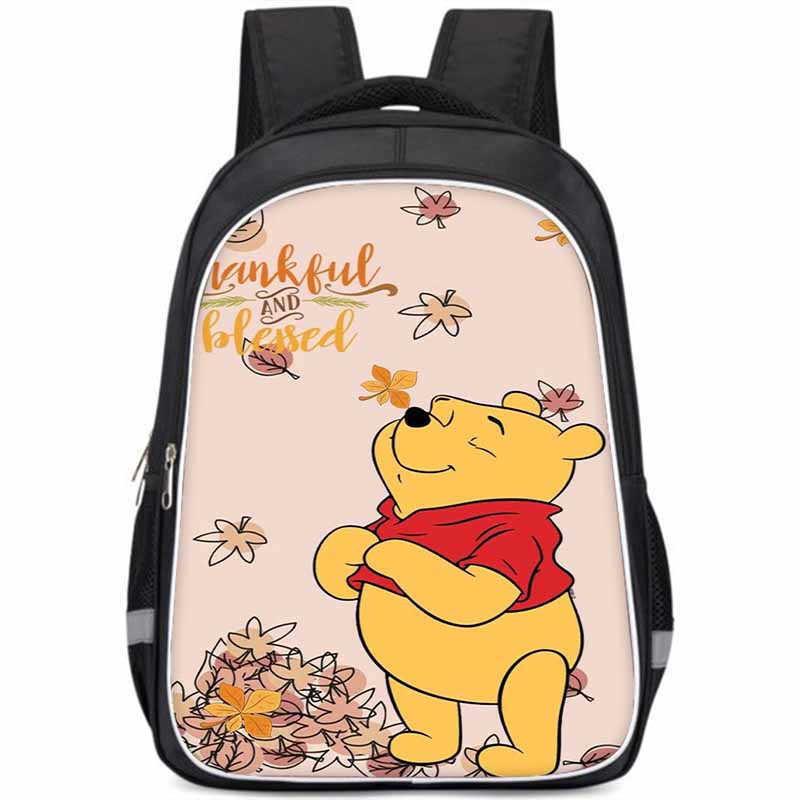 Winnie The Pooh Large Capacity Lightweight 3d School Backpack For Kids And Students Unisex Oxford Fabric
